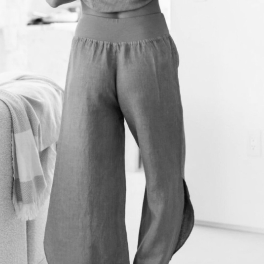SPLENDID IRIS Linen Side Slit Pants